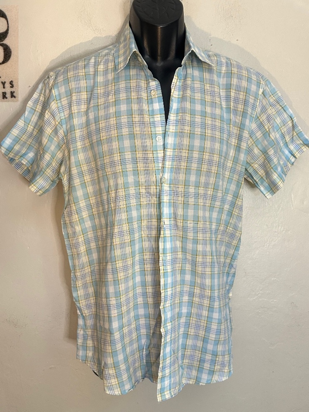 Barneys Coop Plaid Shirt Sleeve Shirt 21" armpit to armpit Cotton blend No size